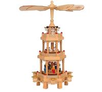 Spielwerk Piramide Natalizia in Legno 3 Piani Girevole Decorazione di Natale Addobbi Natalizi