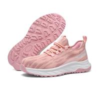SPIEZ Antistatiche Scarpe Antinfortunistiche Donna S1P Comode, Slip-on Scarpe da Lavoro con Suole Intermedie Anti-Perforazione, Antiscivolo Safety Shoes Traspiranti, 39 EU, Rosa-Bianco