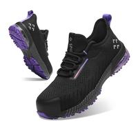 SPIEZ Scarpe Antinfortunistiche Donna, Scarpe da Lavoro, Nero Viola, EU 35