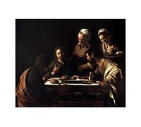 Spiffing Prints Caravaggio - Cena di Emmaus (1606) - Extra Large - Semi Gloss - Stampa artistica senza cornice