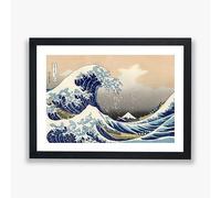 Spiffing Prints Katsushika Hokusai The Great Wave at Kanagawa, stampa da parete, decorazione per la casa, poster giclée, stampa con cornice, misura XL