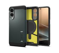 Spigen Cover Tough Armor (AI) MagFit Compatibile con Samsung Galaxy S25 Edge - Abisso Verde