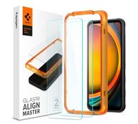 Spigen AlignMaster Vetro Temperato [2 Pezzi] per Samsung Galaxy XCover7 | Cornice di Allineamento inclusa, Copertura Totale, Durezza 9H