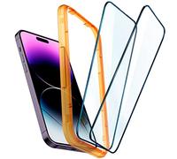 Spigen AlignMaster Vetro Temperato compatibile con iPhone 14 Pro Max, 2 Pezzi, Cornice di Allineamento inclusa, Copertura Totale, Durezza 9H Pellicola prottetiva