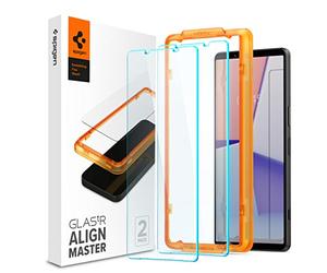 Spigen AlignMaster Vetro Temperato compatibile con Sony Xperia 1 V, 2 Pezzi, Installazione Semplice con Cornice di Allineamento, Cristallino, Durezza 9H Pellicola prottetiva