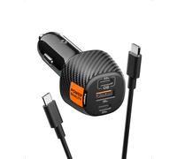 Spigen ArcStation Essential 113W Caricatore Auto USB C Rapido [Cavo E-Marker Incluso & 3 Porte] Mini Caricatore Accendisigari, Compatibile con iPhone 17 16 15 Pro Max Air Samsung S25 S24 Pixel 10 9