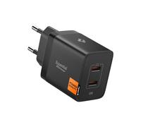 Spigen ArcStation Essential 47W Caricatore USB C Rapido [Compatto con 2-Porte GaN] Caricabatterie PPS, PD 3.0 Compatibile con iPhone 17/16/15/14/13 Pro Max Air Samsung S25/S24 Pixel 10/9 - Nero