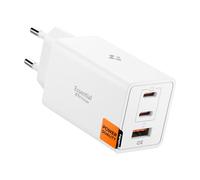 Spigen ArcStation Essential 67W Caricatore USB C & A Rapido [Compatto con 3-Porte GaN] Caricabatterie PPS, PD 3.0 Compatibile con iPhone 17/16/15/14/13 Pro Max Air Samsung S25/S24 Pixel 10/9 - Bianco