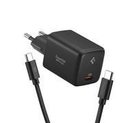 Spigen ArcStation Essential GaN 45W Caricatore USB-C a 1 Porta [Cavo 100W E-Marker Incl.] PD 3.0 PPS per iPhone 17 16 15 14 13 Pro Max 17e, Samsung Galaxy S26 S25 Ultra Plus, Pixel 10 Pro 10a - Nero