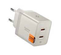 Spigen ArcStation Essential GaN 47W 2 Porte USB-C Caricatore, ricarica rapida PPS, PD 3.0 per iPhone 17e 17, Pixel 10a, Samsung Galaxy A57 A37 5G S26 Ultra, MacBook Neo - Titanio naturale