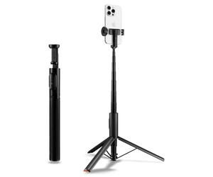 Spigen Automatica Treppiede Bastone Selfie, WonderSnap S541W, Selfie Stick Bluetooth 5.0 con Telecomando, Treppiede Smartphone per iPhone, Galaxy, Pixel, Xiaomi, OnePlus etc - Nero