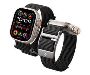 Spigen Cinturino DuraPro Flex in Tessuto Compatible con Apple Watch Ultra 3/2/1 49mm, Series 11/10 46mm, Series 9/8/7-4/SE 45mm, 44mm - Nero