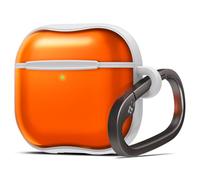 Spigen Classic C1 Cover per AirPods 5/4 | Custodia traslucida dal design retro in TPU e PC con moschettone per protezione dagli urti per 2026/2025 - Tangerine
