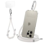 Spigen Cordino per cellulare Universale di Tracolla e Cinghietta da Polso con ConTag, Strap regolabile per iPhone 15 13 12 11 Pro Max Plus, Samsung Galaxy S24 S23 Ultra, Xiaomi POCO - Bianco Perla