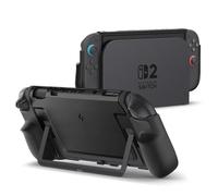 Spigen Cover Dual Grip per Nintendo Switch 2 | Custodia TPU&PC grip ultraleggera con design antiscivolo e supporto per il cavalletto originale - Nero