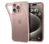 Spigen Cover Liquid Crystal Glitter Compatibile con iPhone 15 Pro Max - Rose Quartz