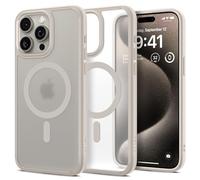 Spigen Cover per iPhone 15 Pro Max, Ultra Hybrid MagFit, Compatibile con MagSafe - Frost Titanio Naturale