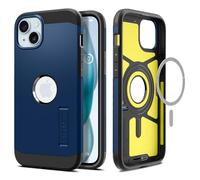 Spigen Cover per iPhone 15, Tough Armor MagFit, Compatibile con MagSafe - Blu Notte