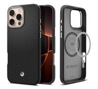 Spigen Cover per iPhone 16 Pro, Enzo Aramid MagFit, Compatibile con MagSafe - Black Natural