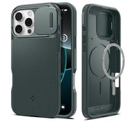 Spigen Cover per iPhone 16 Pro Max, Optik Armor MagFit, Compatibile con MagSafe - Abisso Verde