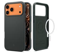 Spigen Cover per iPhone 17 Pro, Silicone Fit MagFit, Compatibile con MagSafe - Abisso Verde