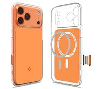 Spigen Cover per iPhone 17 Pro, Ultra Hybrid T MagFit, Compatibile con MagSafe [Tecnologia DuraClear] - Glossy Orange
