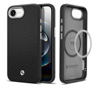 Spigen Cover per iPhone 17e / iPhone 16e, Enzo Aramid MagFit, Compatibile con Accessori MagSafe - Nero Opaco