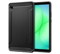 Spigen Cover Rugged Armor Compatibile con Samsung Galaxy Tab A11 (2025), Design in fibra di carbonio in TPU, Custodia robusta antiurto - Nero opaco