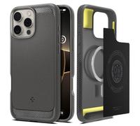 Spigen Cover per iPhone 16 Pro Max, Rugged Armor MagFit, Compatibile con MagSafe - Grigio