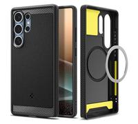 Spigen Cover Rugged Armor MagFit Compatibile con Samsung Galaxy S25 Ultra - Nero Opaco