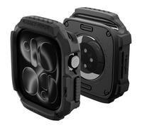 Spigen Cover Rugged Armor per Apple Watch 12 42mm | Custodia TPU resistente con design in fibra di carbonio, bordi rialzati e ritagli precisi per il modello 2026 - Nero Opaco