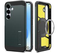 Spigen Cover Tough Armor (AI) MagFit per Samsung Samsung Galaxy S25 Plus | Compatibile con MagSafe, Abisso Verde