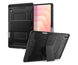 Spigen Cover Tough Armor Pro Compatibile con Samsung Galaxy Tab S11 Ultra (2025), Custodia per Galaxy Tab S11 Ultra con Supporto integrato e Portapenne - Nero