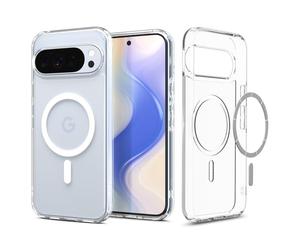 Spigen Cover Ultra Hybrid MagFit Compatibile con Google Pixel 10/10 Pro, Supporto MagSafe e Pixelsnap - Clear White