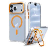 Spigen Cover Ultra Hybrid Optik S MagFit per iPhone 18 Pro/iPhone 17 Pro | Compatibile con MagSafe, Clear Orange, Anti-Ingiallimento