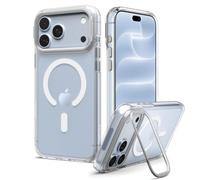Spigen Cover Ultra Hybrid Optik S MagFit per iPhone 18 Pro/iPhone 17 Pro | Compatibile con MagSafe, Clear Silver, Anti-Ingiallimento