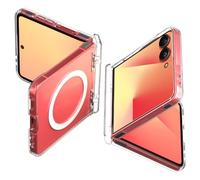 Spigen Cover Ultra Hybrid Pro MagFit Compatibile con Samsung Galaxy Z Flip 7 [Certificato Qi2.1] - Clear White