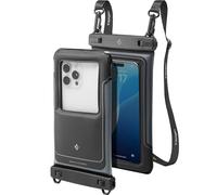 Spigen Custodia Impermeabile Galleggiante per Smartphone 2 Pezzi, A611P IPX8, Antiurto, con Spugna Air Cushion, Compatibile con iPhone, Galaxy, Pixel fino a 7" - Nero