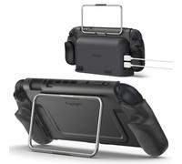 Spigen Dual Grip Pro Cover Compatibile con Nintendo Switch 2 (2025), Custodia con stand a cerniera free-stop integrato - Nero