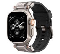 Spigen Dura Pro Armor Cinturino Compatibile con Apple Watch Ultra 2/Ultra 49mm, Apple Watch 10 46mm, Series 9/8/7 45mm, Series SE2/6/SE/5/4 44mm e 3/2/1 42mm - Nero (Pelle)