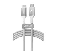 Spigen Essential Cavo USB Type-C Ricarica Rapida 240W, [1.2M & USB C] E-Marker, Supporta 10,000+ Piegature, PD Ricarica Rapida per iPhone 17/16/15/16e Samsung S25/S24 Pixel 10/9 iPad e altri - Bianco
