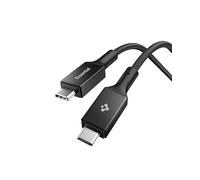 Spigen Essential Cavo USB C con chip E-Marker 100 W PD in nylon intrecciato [1,5 m] compatibile con iPhone 17/16/15 Pro Max Air, Samsung Galaxy S25 Ultra, Pixel 10/9 Pro Fold XL - Nero