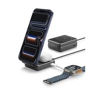 Spigen Essential Qi2 25W Supporto Caricatore MagSafe 2 in 1 | Caricabatterie wireless con cavo USB C, compatibile con 17/16/15/14/13/12 Pro Max Air Plus Mini
