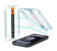 Spigen Glas.tR EZ Fit Vetro Temperato compatibile con iPhone 16, iPhone 15, 2 Pezzi, Installazione Facile, Cristallino, Durezza 9H Pellicola prottetiva
