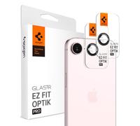 Spigen Glas.tR EZ Fit Optik Pro Protezione Fotocamera compatibile con iPhone 16e, 2 Pezzi, Black, Anello Individuale, Durezza 9H Pellicola prottetiva