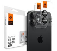 Spigen Glas.tR EZ Fit Optik Pro Protezione Fotocamera compatibile con iPhone 17, iPhone 16/16 Plus, 2 Pezzi, Nero, Anello Individuale, Durezza 9H Pellicola