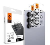 Spigen Glas.tR EZ Fit Optik Pro Protezione Fotocamera compatibile con Samsung Galaxy S25 Ultra, 2 Pezzi, Nero, Anello Individuale, Durezza 9H Pellicola prottetiva