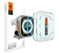 Spigen Glas.tR EZ Fit Vetro Temperato compatibile con Apple Watch Ultra 2, Apple Watch Ultra 49mm, 2 Pezzi, Installazione Facile, Cristallino, Anti-graffio, Durezza 9H Pellicola prottetiva