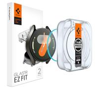 Spigen Glas.tR EZ Fit Vetro Temperato compatibile con Samsung Galaxy Watch 7 40mm, 2 Pezzi, Incompatibile con il case, Installazione Facile, Cristallino, Durezza 9H Pellicola prottetiva