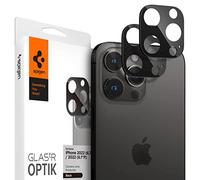 Spigen Glas.tR Optik Protezione Fotocamera compatibile con iPhone 14 Pro, iPhone 14 Pro Max, 2 Pezzi, Néro, Resistente ai Graffi, Durezza 9H Pellicola prottetiva